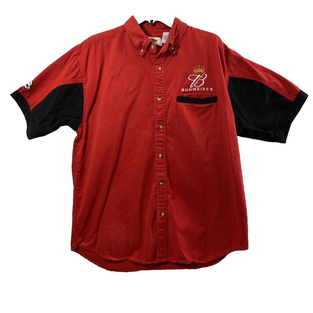 Nascar Dale Earnhardt Jr Shirt‎ Mens Large Budweiser Red Black Winner Circle